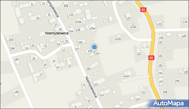 Niemysłowice, Niemysłowice, 122a, mapa Niemysłowice