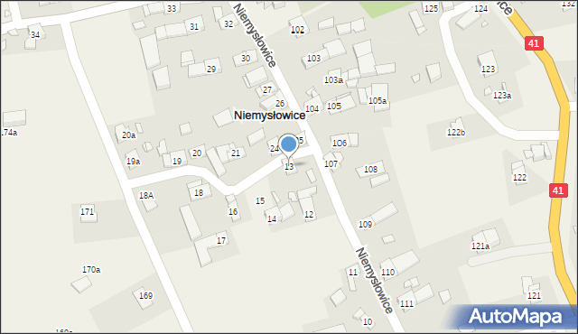 Niemysłowice, Niemysłowice, 13, mapa Niemysłowice