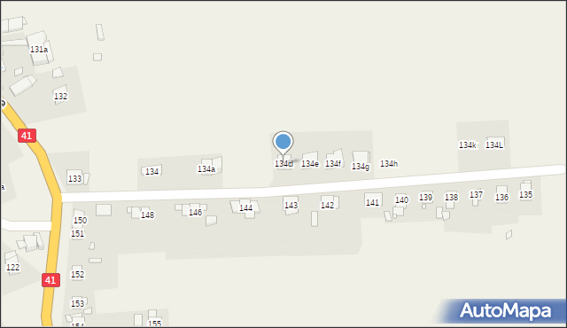 Niemysłowice, Niemysłowice, 134d, mapa Niemysłowice