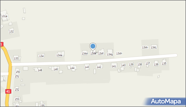 Niemysłowice, Niemysłowice, 134e, mapa Niemysłowice