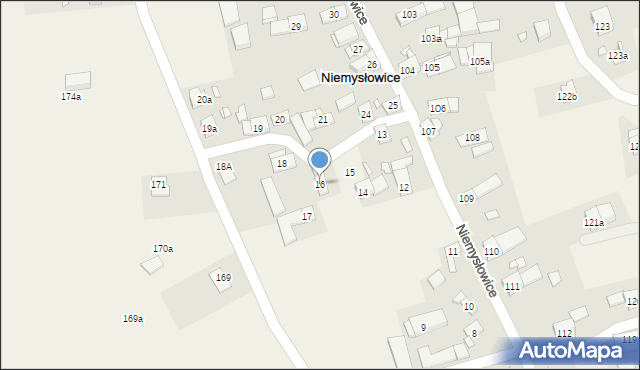 Niemysłowice, Niemysłowice, 16, mapa Niemysłowice