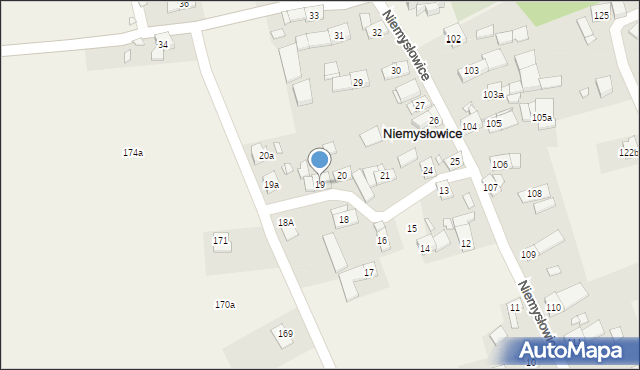 Niemysłowice, Niemysłowice, 19, mapa Niemysłowice