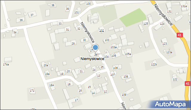 Niemysłowice, Niemysłowice, 26, mapa Niemysłowice