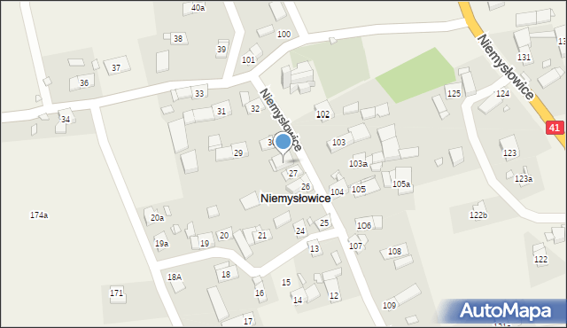 Niemysłowice, Niemysłowice, 28, mapa Niemysłowice