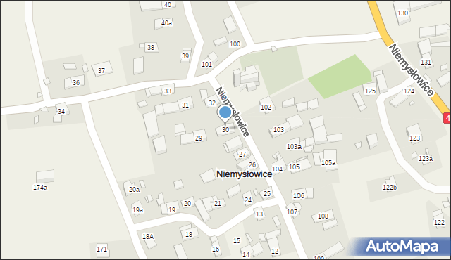 Niemysłowice, Niemysłowice, 30, mapa Niemysłowice