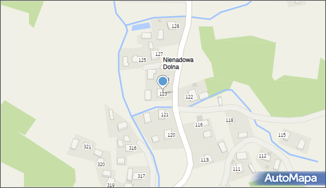 Nienadowa, Nienadowa, 123, mapa Nienadowa