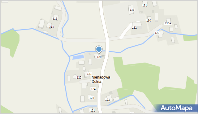 Nienadowa, Nienadowa, 128, mapa Nienadowa