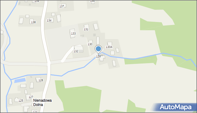 Nienadowa, Nienadowa, 129, mapa Nienadowa