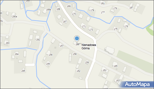 Nienadowa, Nienadowa, 166, mapa Nienadowa