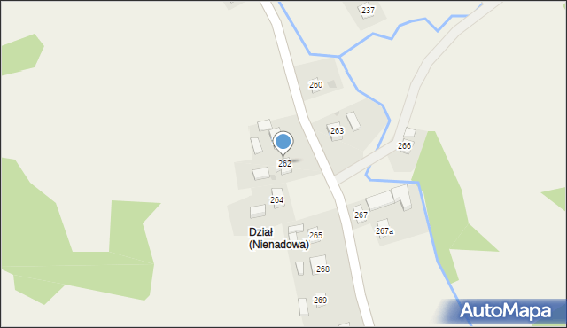 Nienadowa, Nienadowa, 262, mapa Nienadowa