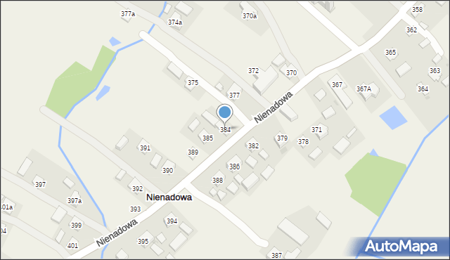 Nienadowa, Nienadowa, 384, mapa Nienadowa