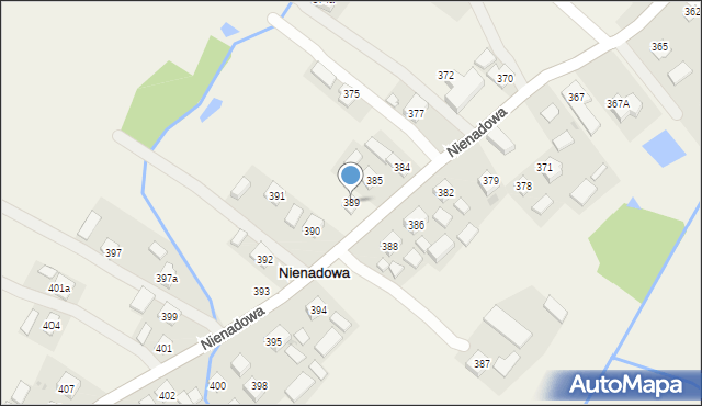 Nienadowa, Nienadowa, 389, mapa Nienadowa