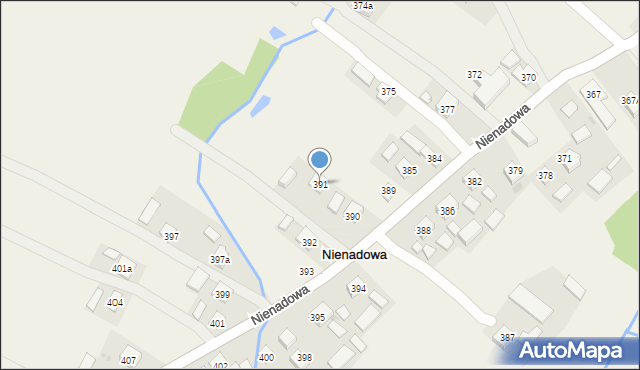 Nienadowa, Nienadowa, 391, mapa Nienadowa