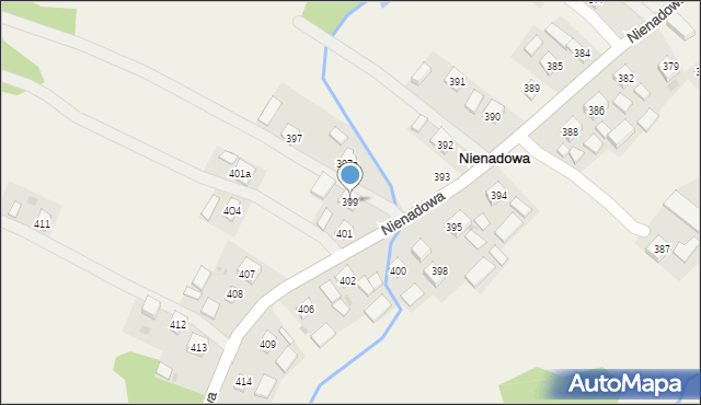 Nienadowa, Nienadowa, 399, mapa Nienadowa