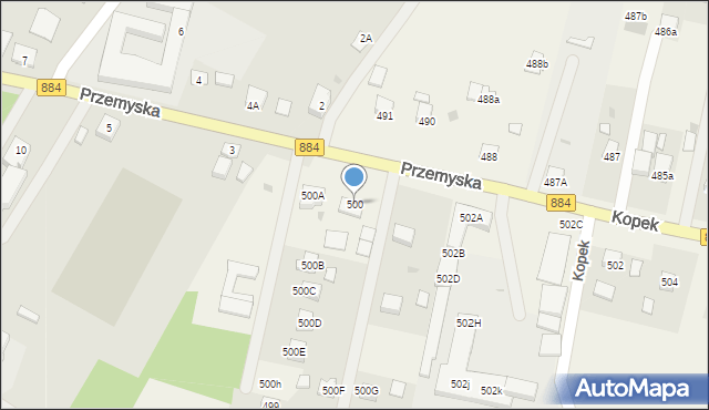 Nienadowa, Nienadowa, 500, mapa Nienadowa