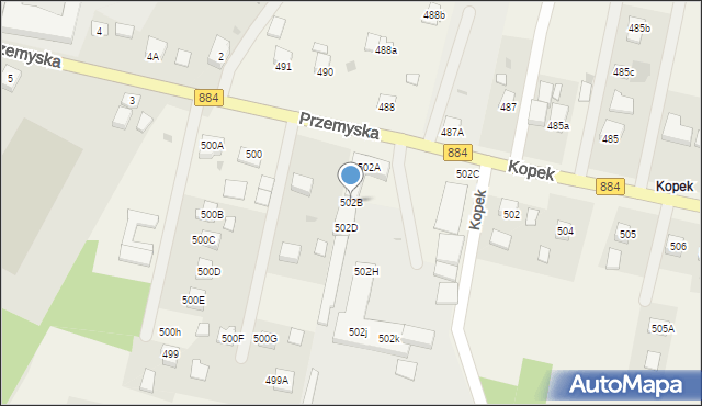 Nienadowa, Nienadowa, 502B, mapa Nienadowa
