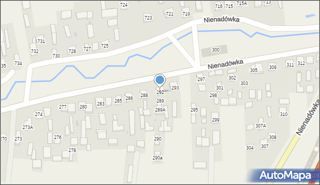 Nienadówka, Nienadówka, 292, mapa Nienadówka