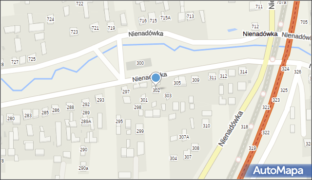 Nienadówka, Nienadówka, 302, mapa Nienadówka