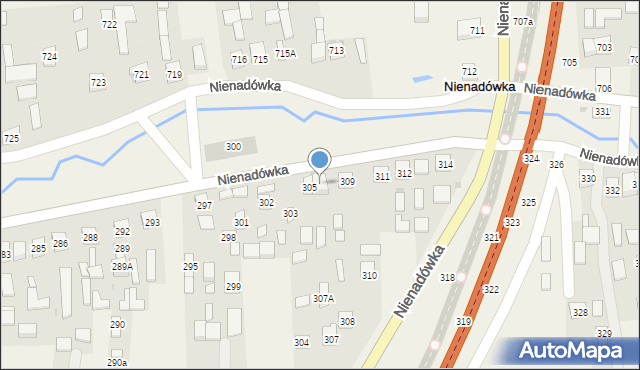 Nienadówka, Nienadówka, 306, mapa Nienadówka