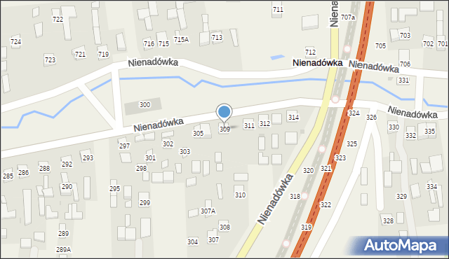 Nienadówka, Nienadówka, 309, mapa Nienadówka