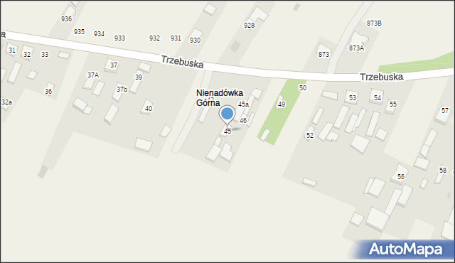 Nienadówka, Nienadówka, 45, mapa Nienadówka