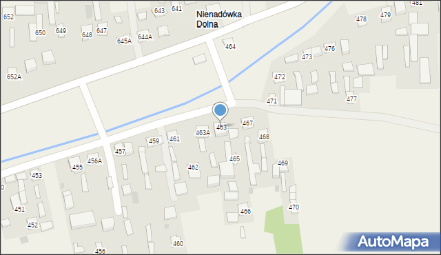 Nienadówka, Nienadówka, 463, mapa Nienadówka