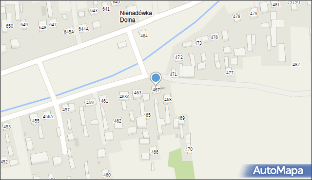 Nienadówka, Nienadówka, 467, mapa Nienadówka