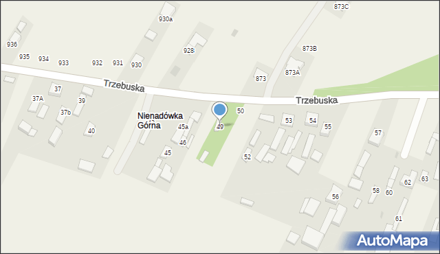 Nienadówka, Nienadówka, 49, mapa Nienadówka