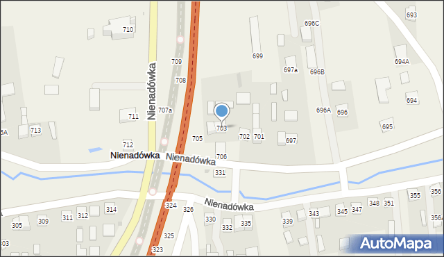 Nienadówka, Nienadówka, 703, mapa Nienadówka