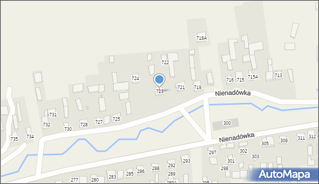 Nienadówka, Nienadówka, 723, mapa Nienadówka