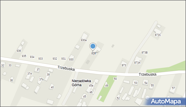 Nienadówka, Nienadówka, 928, mapa Nienadówka