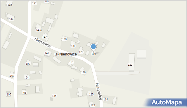 Nienowice, Nienowice, 126, mapa Nienowice