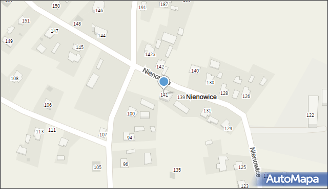 Nienowice, Nienowice, 141, mapa Nienowice