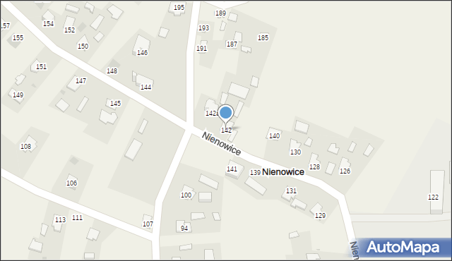 Nienowice, Nienowice, 142, mapa Nienowice