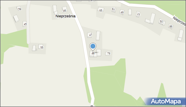 Nieprześnia, Nieprześnia, 48, mapa Nieprześnia