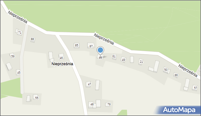 Nieprześnia, Nieprześnia, 65, mapa Nieprześnia