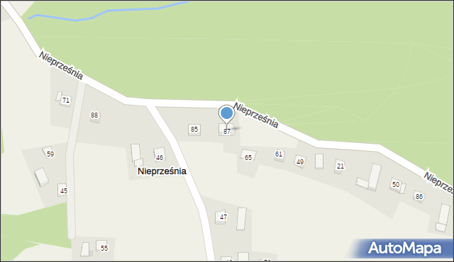 Nieprześnia, Nieprześnia, 87, mapa Nieprześnia