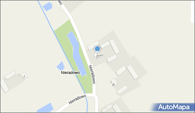 Nieradowo, Nieradowo, 10, mapa Nieradowo