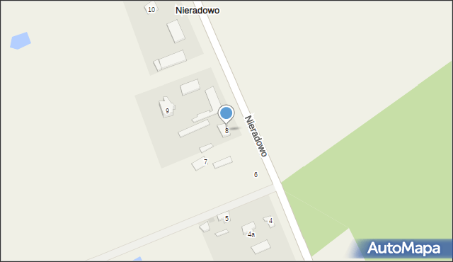 Nieradowo, Nieradowo, 8, mapa Nieradowo