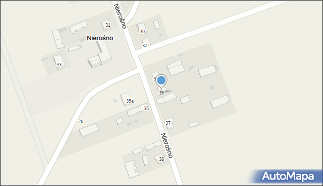 Nierośno, Nierośno, 36, mapa Nierośno