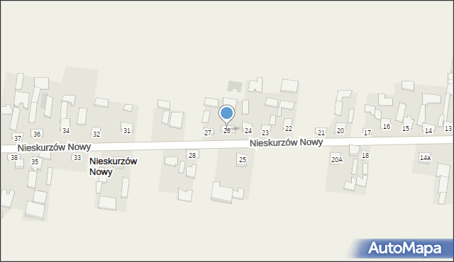 Nieskurzów Nowy, Nieskurzów Nowy, 26, mapa Nieskurzów Nowy