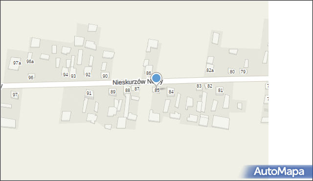 Nieskurzów Nowy, Nieskurzów Nowy, 85, mapa Nieskurzów Nowy