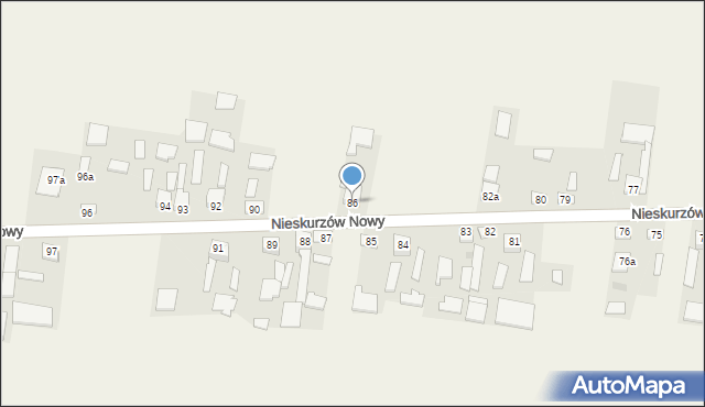 Nieskurzów Nowy, Nieskurzów Nowy, 86, mapa Nieskurzów Nowy