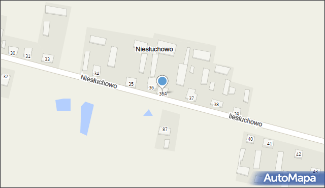 Niesłuchowo, Niesłuchowo, 36A, mapa Niesłuchowo