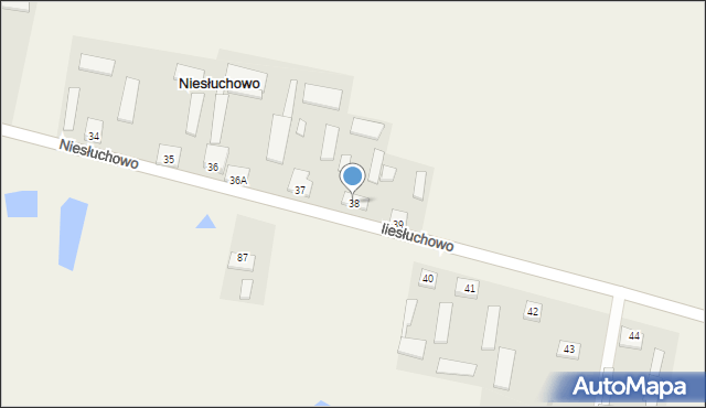 Niesłuchowo, Niesłuchowo, 38, mapa Niesłuchowo