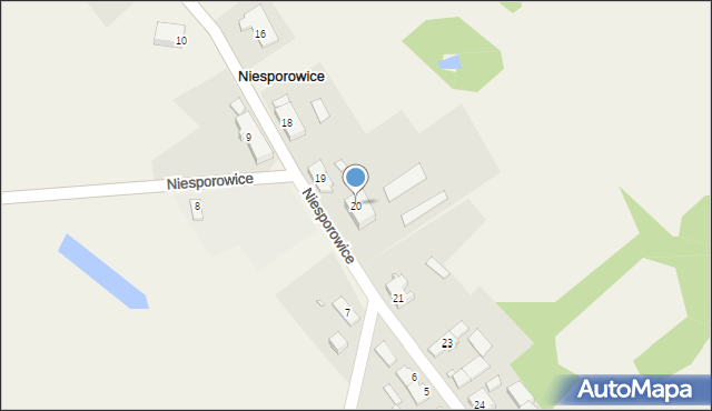 Niesporowice, Niesporowice, 20, mapa Niesporowice