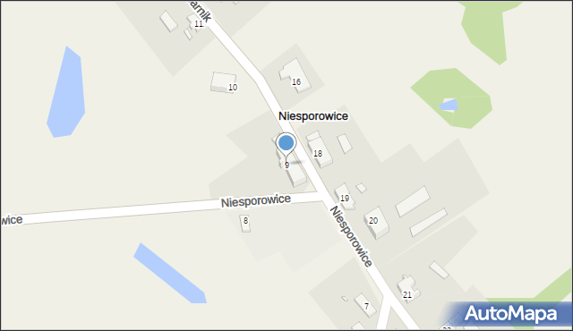 Niesporowice, Niesporowice, 9, mapa Niesporowice