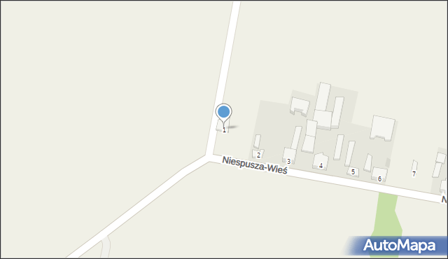 Niespusza-Wieś, Niespusza-Wieś, 1, mapa Niespusza-Wieś