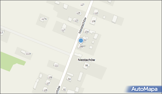 Niestachów, Niestachów, 100, mapa Niestachów