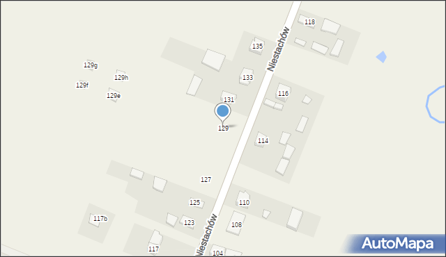 Niestachów, Niestachów, 129, mapa Niestachów